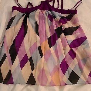 BCBGMaxAzria Geometric Silk Blouse S